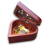 BinkeGG Wooden Hollow Out Heart Shaped Wind up Music Box with Sankyo Musical Mechanism Tune: What a Wonderful World