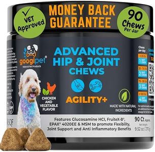 Googipet Hip and Joint Supplement for Dogs - Glucosamine for Dogs – Soft Chews w/Green Lipped Mussels for Dogs, Turmeric for Dog Arthritis & Mobility for All Ages & Breeds