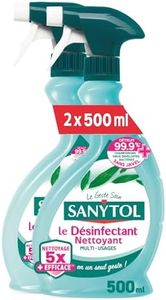 Sanytol - Désinfectant Nettoyant Multi-Usages - Parfum Eucalyptus - 500 ml- Lot de 2- Sans Javel, Testé Dermatologiquement – Nouvelle formule 5X plus nettoyante
