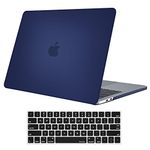 ProCase for MacBook Pro 13 Case 2019 2018 2017 2016 Release, Hard Shell Cover and Keyboard Skin for A2159 A1989 A1706 A1708 -Darkblue