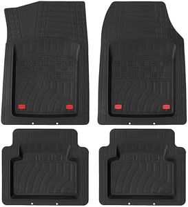 K&K Auto Accessories 3D Full Size Car Floor Mat Thick 8 Lb Heavy Duty Durable Universal Joker Black Deep Dish for Cars SUVs Minivan Truck