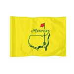 COGOLFING Golf Flag with Tube, Double-Side Embroidered Augusta National Flag, 420D Nylon Golf Pin Flags, Putting Green Flags for Golf Course Driving Range Collection, 14" H x 20" L, Yellow