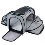 MIZAZBOX Expandable Pet Carrier, Airline Approved Pet Carrier, Pet Backpack Carrier for Dog, Cat, Puppy, Kittens Travel Friendly with comfortable fleece bed