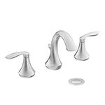 Moen T6420 Eva Two-Handle High-Arc 8-Inch Widespread Bathroom Faucet, Valve Required, Valve Required, Chrome