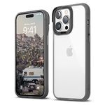 elago Dual Clear Case Compatible with iPhone 14 Pro Max Case (6.7"), PC + TPU Hybrid Technology, Reduced-yellowing, Crystal Clear, Shockproof Bumper Cover, Full Body Protection (Black)