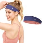 Women's Fashion Double Color Sports Headband Quick-Drying Cooling Sweatband Moisture Wicking Non Slip Exercise Sweat Band for Women Workout Running Tennis Yoga Fitness