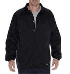 Dickies Men's Snap Front Nylon Jacket, Black, Medium