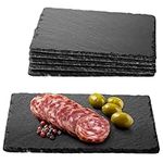 Navaris Slate Plates - Food Contact Safe Workmanship - Cheese Platter Grazing Board Rectangle Serving Plates - Slate Platters - Set of 6-23 x 15cm (9.1 x 5.9)