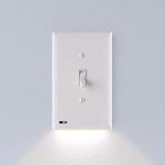 2 Pack SnapPower SwitchLight - Light Switch Cover Plate with Built-in LED Night Light - Add Ambience Lighting to Your Home in Seconds - (Toggle, White)