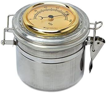 MUXIANG Pipe Tobacco Jar Tin Can Stainless Steel Cigar Humiditor with Hygrometer & Humidifier CG0009 (Small)