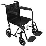 Lightweight Folding Wheelchair, PALDIN Transit Comfortable Portable Folding Travel Wheelchair with Brakes Removable Footrests,Black