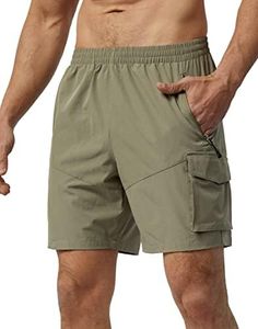Nomolen Men's Hiking Cargo Shorts Lightweight Quick Dry Athletic Shorts with Multi Pocket for Workout Golf Camping Casual