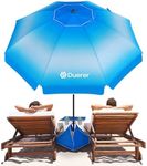 Duerer Beach Umbrellas, 8.5FT with Table and Sandbag Beach Umbrella for Sand with Anchor Heavy Duty Windproof, Height Adjustable Tilt Iron Pole, Portable Beach Umbrella with Carrying Bag for Beach