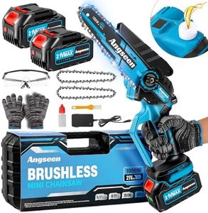 Mini Chainsaw - Brushless Motor 1000W, Electric Chainsaw Cordless 6 Inch with Auto Oiler-System, 8000mAh Battery, Knob Instantly Adjusts Chain Tightness, Small Chainsaw for Cut Wood, Tree Trimming
