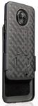 Moto Z2 Force Case, Moto Z2 Play Case, Belt Clip Holster Cover Shell Kickstand Criss Cross Black New Plaid Design for Motorola Moto Z2 Play/Moto Z2 Force