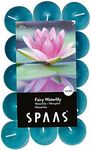Spaas 30 Scented Tealights in Flatpack, ± 4.5 Hours, Fairy Waterlily, Grey Blue