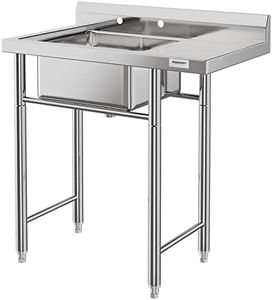 Garvee Stainless Steel Utility Sink, Commercial Kitchen Sink, Wide Compartment, Outdoor -Bowl 18" L x 16" W x 9" H, Suitable for Garage, Restaurant, Laundry, Backyard, Outdoor