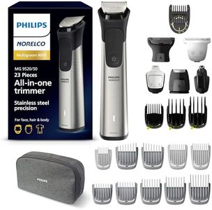 Norelco Philips Multi Groomer 23 Piece Men's Grooming Kit, Trimmer for Beard, Head, Face, Body, and Groin - Stainless Steel Precision. No Blade Oil Needed. MG9520/50