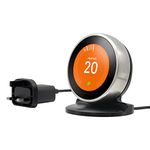 Aulbilly Stand with Power Cable and Adapter for Google Nest Learning Thermostat 3rd Generation (Black)