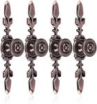 Pack of 4 Vintage Style Pull Handle Door Knob Back Plate for Home Furniture Drawer Cabinet Dresser Closet Wardrobe Cupboard with Screw(Red Bronze)