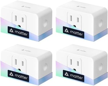 meross Matter Smart Plug, Energy Monitoring Smart Outlet, Wi-Fi Plug Work with Alexa, Apple HomeKit, Google with Schedule Timer, 15A/1800W, 100% Privacy Matter Smart Home, App & Voice Control 4 Pack