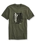 ADRO Mens Attack on Titan Cotton T-Shirt (L, Olive)