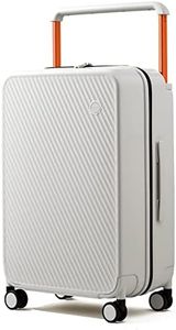mixi Carry On Luggage Airline Approved Lightweight Luggage Wide Handle PC Hardshell Suitcases with Spinner Wheels & TSA Lock, Smoke White, 20-inch