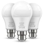 LOHAS-LED Bayonet Light Bulb 60W Equivalent, B22 LED Bulb, Cool White 6000K, 9W Energy Saving Light Bulb, 820 Lumens, Non-Dimmable, 3 Pack