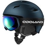 Odoland Snow Ski Helmet with Goggles Set - MultiColor Adjustable Sport Helmet with Protective Glasses - Snowboarding, Snowmobile Windproof Adult and Youth Skiing Gear for Men and Women