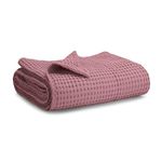 Comfy Cubs Waffle Weave Blanket - 102X102 cm Mauve Waffle Baby Blanket for Bed, Couch, Crib and Stroller - 100% Cotton, Soft Textured Toddler Swaddle Blanket, Lightweight Baby Blanket for Boys & Girls