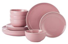 Waterside - 12 Piece Bubble Gum Pink Dinner Set