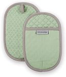 KitchenAid Asteroid Oval Pot Holder 2-Pack Set, Pistachio, 6.5"x10"