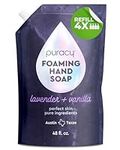 Puracy Organic Foaming Hand Soap Refill - For the Professional Hand Washers We’ve All Become - Moisturizing Natural Hand Soap Foam - Foam Hand Soap for Soft Skin (Lavender & Vanilla - 1420 ml)