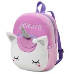 Cute Toddler Backpack for Girls, ChaseChic Cute Cartoon Mini Plush Lightweight Soft Baby Backpack, Daycare Backpack, Unicorn