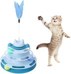 LAYOMI Cat Turntable Toy Four-Layer Cat Carousel Self-Excitement Boredom Teasing Cat Toys Interactive Cat Toys Pet Supplies (Blue)