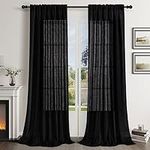 Linen Black Curtains 96 Inches Long