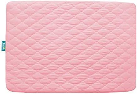 Pack and Play Mattress Protector Sheets Fitted Waterproof Pack and Play Mattress Pad Cover, Compatible with Graco Pack n Play & Dream On Me & Pamo Babe, Playpen/Playard Sheet Quilted, Pink, 39" x 27"