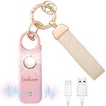 Luubom Personal Safety Alarm Rechargeable, 135 dB Loud Siren with LED Strobe Light and Key Chain in Pop Colors for Women Kids Elderly, Pink