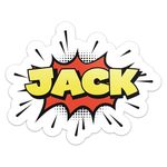 Comic Book Jack Name Sticker - Waterproof Vinyl Decal for Car Bumper, Laptop, Water Bottle, Wall, and Window, Size - 5'' Longer Side