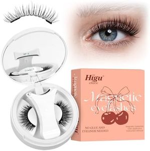 Higu clace Magnetic-Eyelashes Natural Look, 1 Pair Reusable Magnetic Lashes with Applicator, No Glue Needed Magnet Eyelashes Kit Easy to Wear and Remove(Style A)
