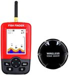 Portable Sonar Fish Finder Boat Depth Fishing Fish Finders with 40M Sonar, Depth Alarm, for Ice Fishing Sea