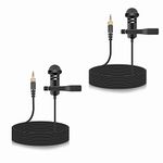 2-Pack Lavalier Lapel Microphone Compatible with Rode Wireless Transmitters Bodypack - TX/Wireless GO II/RODELINK Kit, Omnidirectional Condenser Mic for Vlog/Lectures/Broadcasters