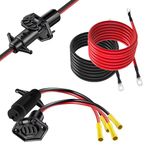 HSOKEW Trolling Motor Plug, Trolling Motor Plug and Receptacle 12v 8AWG 2 Prong for Minn Kota Marine Boat, Male & Female Trolling Motor Connector (with 2pcs 10ft Cable Extension)