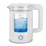 KENT Cool Touch Glass Kettle| 1500W | 1.8L Capacity | 360° Rotating Base | Overheating and Dry Boiling Protection | White