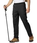 BGOWATU Men's Hiking Pants Quick Dry Lightweight Outdoor Cargo Fishing Jogging Pants with Zipper Pockets Black L