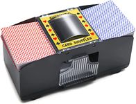 CLEARNEXT 2-Deck Automatic Card Shuffler | Uno, Texas Hold 'em, Poker, Home Card Games, Blackjack | Battery Operated Electric Shuffling Machine