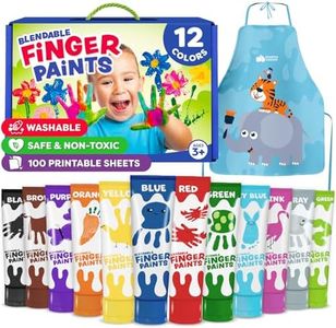 Toddler Finger Paint - Washable Paint for Kids 1-3, Finger Painting for Toddlers 1-3 - Non Toxic Baby Safe Toddler Craft Supplies for Hand and Feet, Baby Arts and Crafts for Kids, Gifts for Grandkids