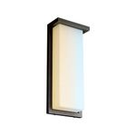 Sunlite 81481 14” Modern LED Wall Sconce Light, Outdoor Fixture, Adjustable 3 CCT 3000K-5000K, 20 Watts, 1100 Lumens, Opal Shade, Oil Rubbed Bronze, Indoor for Bathroom, Garage, Hallways & Entryways