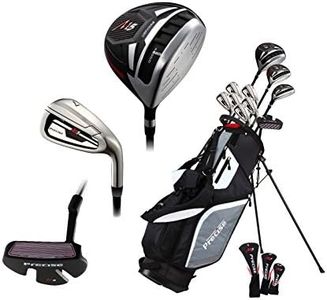 14 Piece Men's All Graphite Senior Complete Golf Clubs Package Set Titanium Driver, Fairway, Hybrid, S.S. 5-PW Irons, Putter, Stand Bag - A Flex SHAFTS