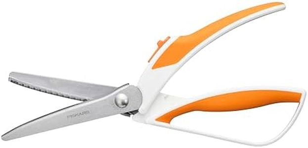 Fiskars Pinking Shears, Zig-Zag Edge, Stainless Steel Blades, Precision Cuts for Sewing, Easy Action Spring Assist Fabric Scissors